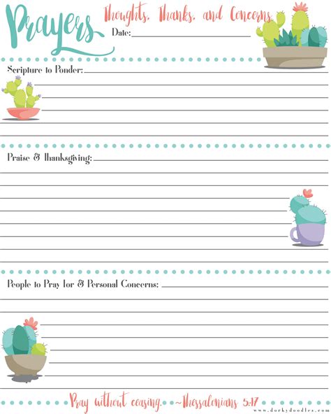 Free Printable Prayer Journal Pages